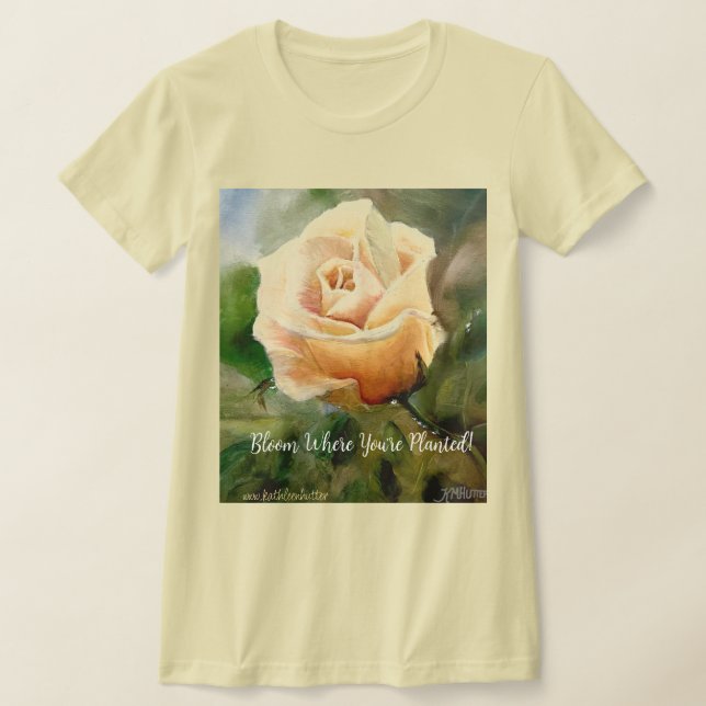 Rose T Shirt Original Artwork by Kathleen Hutter (Laydown)