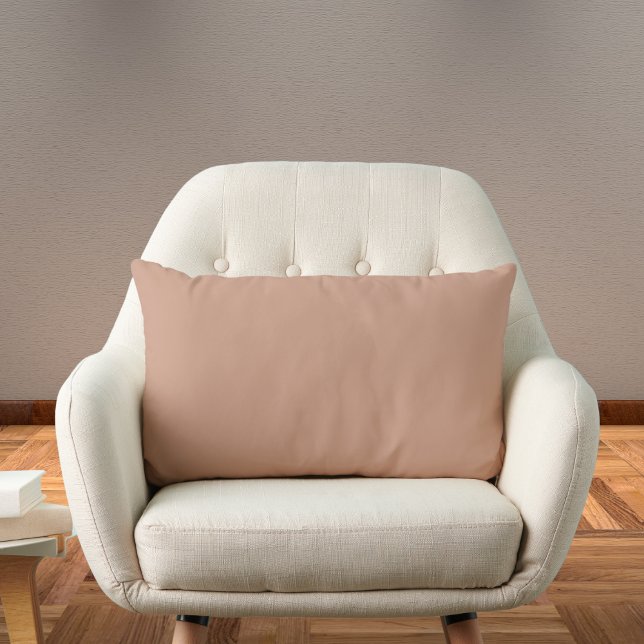 Rose Tan Solid Color Lumbar Pillow (Creator Uploaded)
