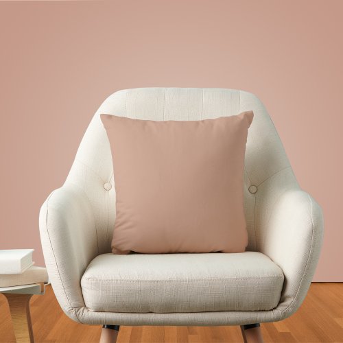 Rose Tan Solid Color  Throw Pillow