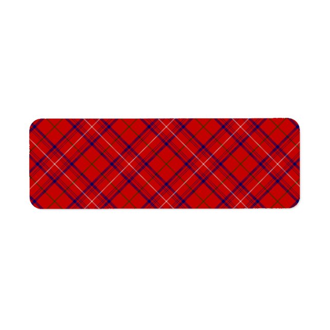 Rose tartan red blue plaid label (Front)