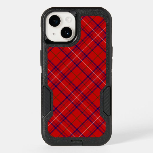 Rose tartan red blue plaid otterbox iPhone case (Back)