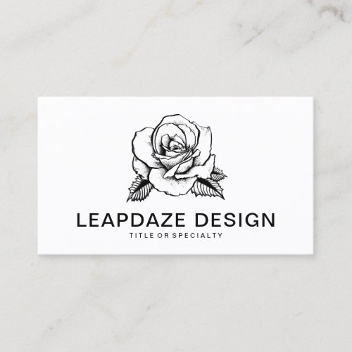 rose tattoo business card