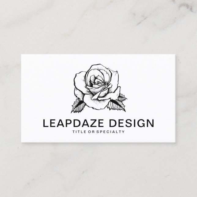 rose tattoo business card (Front)