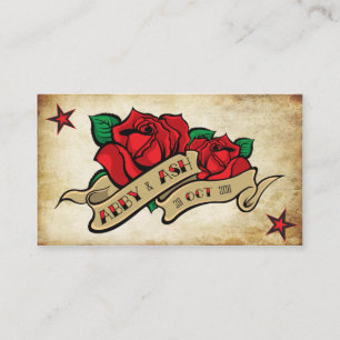 Rose Tattoo Custom Personalized RSVP Enclosure Card