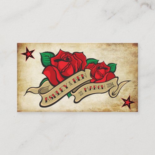 Rose Tattoo Custom RSVP Enclosure Card