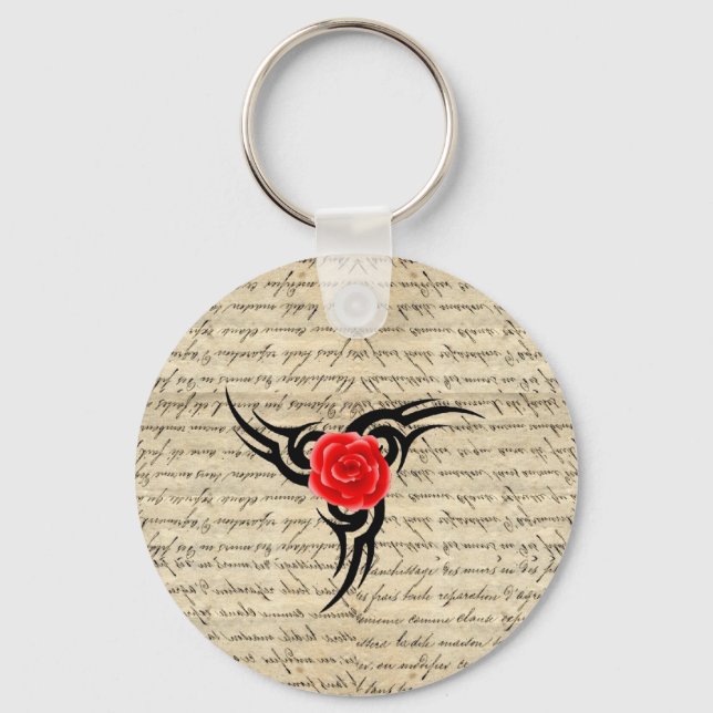 Rose Tattoo Keychain (Front)