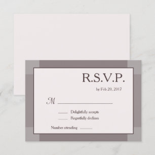 Rose taupe blush gray lilac modern wedding RSVP Invitation