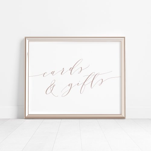 Rose Taupe Calligraphy Cards  Gifts Sign