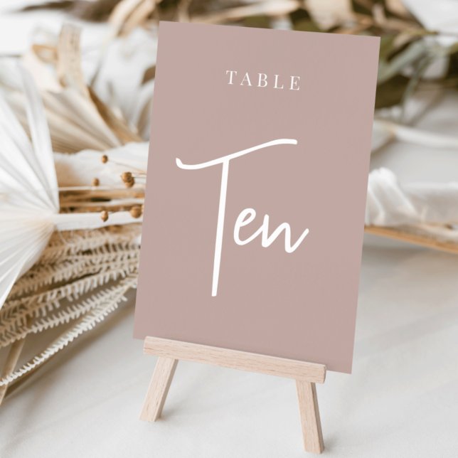 Rose Taupe Hand Scripted Table TEN Number (Creator Uploaded)