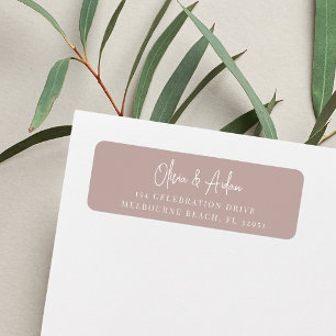 Rose Taupe   Handwritten Script Return Address Label