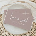 Rose Taupe | Love Is Sweet Personalized Wedding Hershey Bar Favors<br><div class="desc">Share a sweet treat with your guests with these personalized wedding favor chocolate bars. Design features "love is sweet" in modern handwritten script lettering,  with your names and wedding date beneath. Colorway: Rose Taupe,  a neutral earth tone dusty pink.</div>