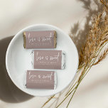 Rose Taupe | Love Is Sweet Personalized Wedding Hershey's Miniatures<br><div class="desc">Share a sweet treat with your guests with these personalized wedding favor chocolate bars. Design features "love is sweet" in modern handwritten script lettering,  with your names and wedding date beneath. Colorway: Rose Taupe,  a neutral earth tone dusty pink.</div>