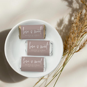 Rose Taupe Love Is Sweet Personalized Wedding Hershey's Miniatures