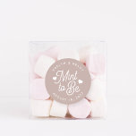 Rose Taupe | Mint to Be Personalized Wedding Favor Classic Round Sticker<br><div class="desc">Minty fresh wedding favor stickers feature "mint to be" in white script lettering accented with hearts,  on a dusty rose pink taupe background. Personalize with your names and wedding date.</div>