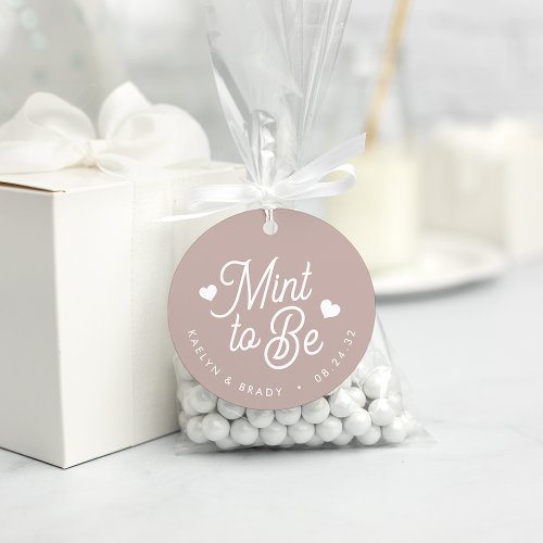 Rose Taupe  Mint to Be Personalized Wedding Favor Tags