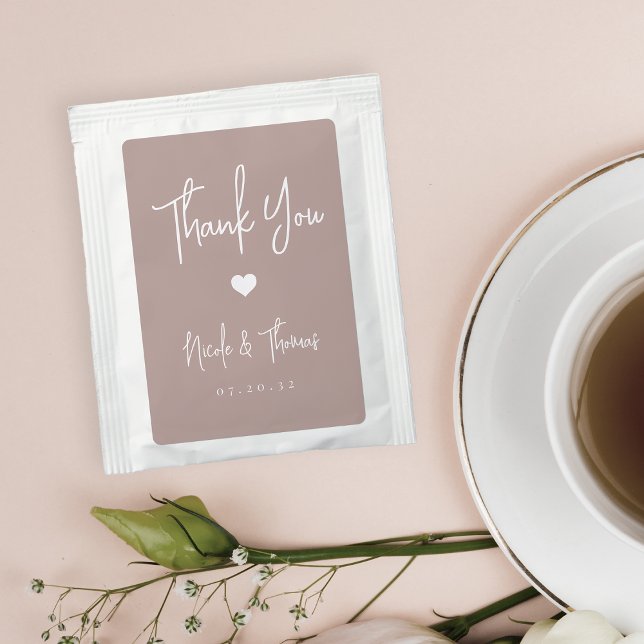 Rose Taupe | Personalized Wedding Favor Tea Bag Drink Mix (Creator Uploaded)