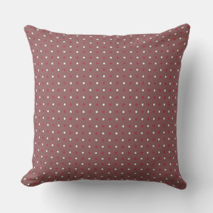 Rose Taupe, RED Rose  and white dots Throw Pillow