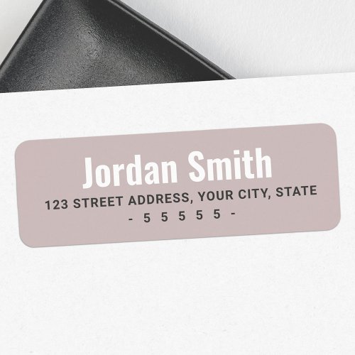 Rose taupe white gray modern return address label