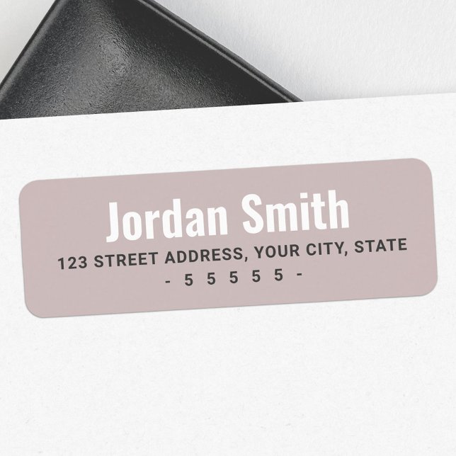 Rose taupe white gray modern return address label (Rose taupe white gray modern return address label)