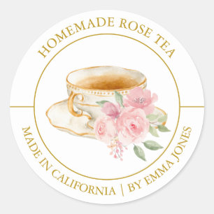 Rose Tea Modern label