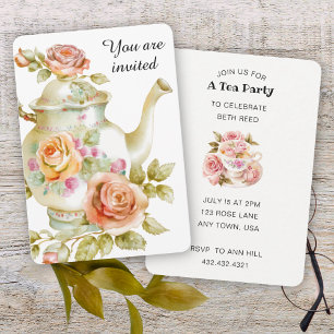 Rose Tea Party Invitation