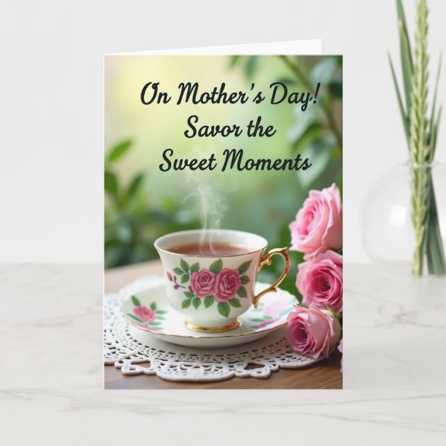 Rose Teacup Mothers Day Card (Front)