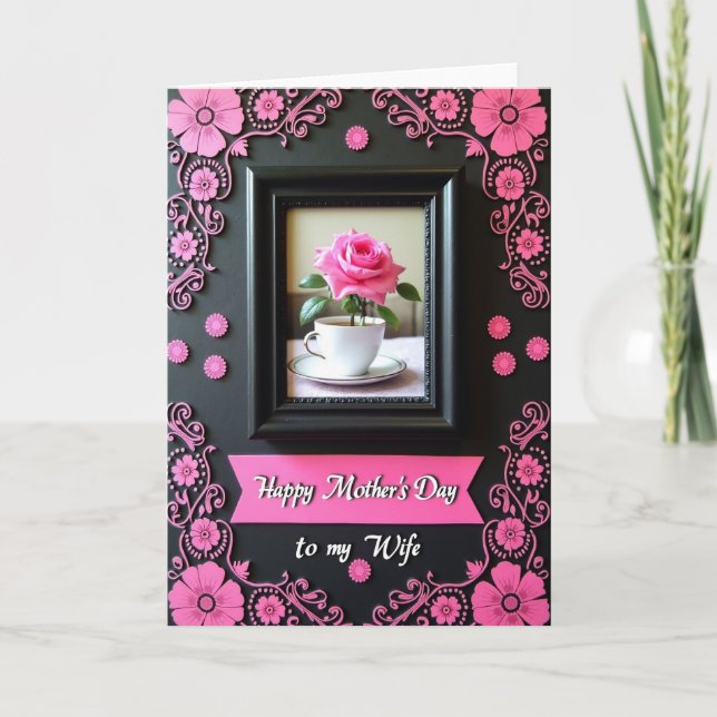 Rose Teacup Mothers Love Card (Front)