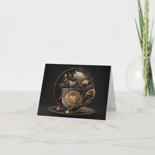 Rose Teacup Note Card