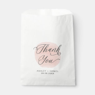 Rose Thank You Modern Wedding Treat Sacks, Favor Bag