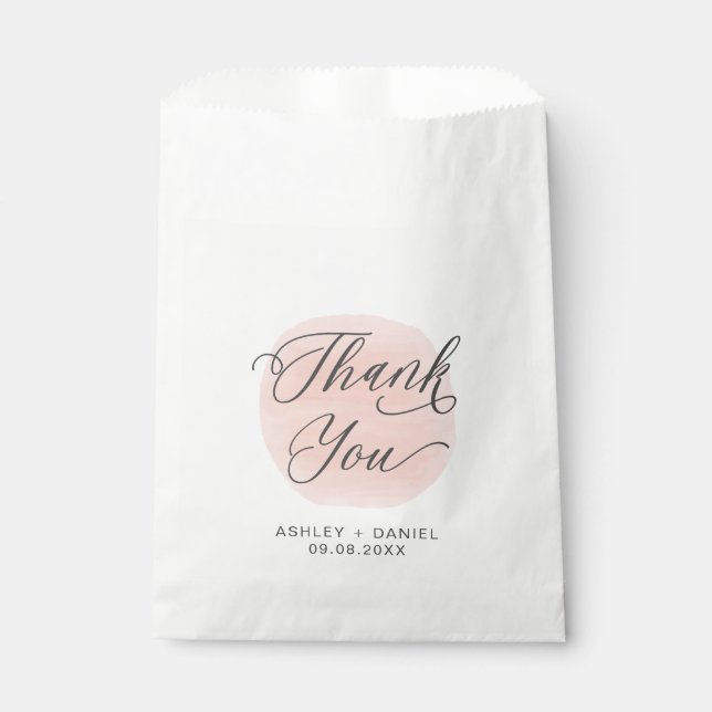 Rose Thank You Modern Wedding Treat Sacks, Favor Bag (Front)