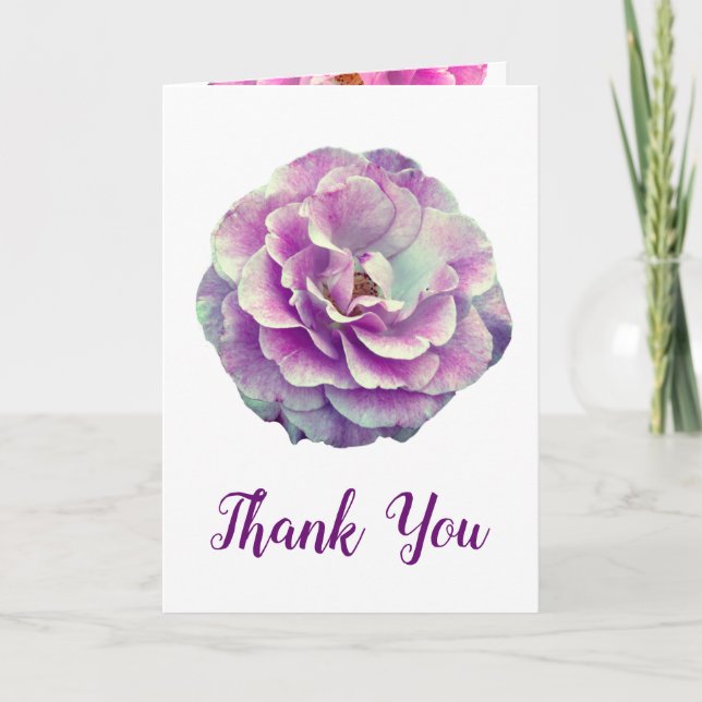 Rose Thank You Wedding Card (Front)