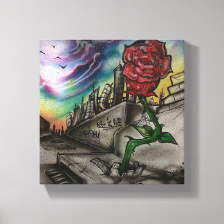 rose that grew from concrete canvas print