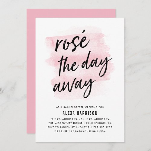 Ros The Day Away Bachelorette Weekend Invitation