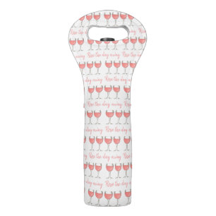Rosé The Day Away Pink Rose Glass Wine Lover Bag
