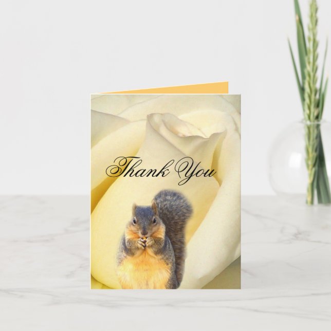 Rose & The Squirrel_ Letterpress Thank You Card (Front)