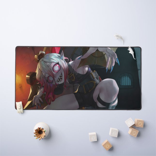 Rose Thorn Gaming Desk Mat | Cute Vampire themed (Kids Table)
