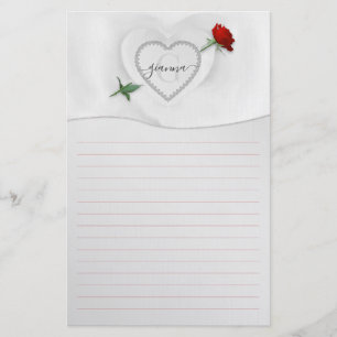 Rose Through the Heart Stationery