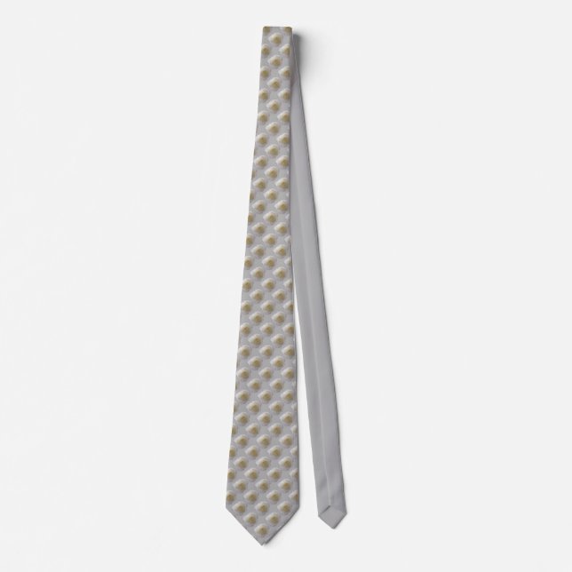 Rose Tie White Roses Necktie Silver Rose Neckties (Front)
