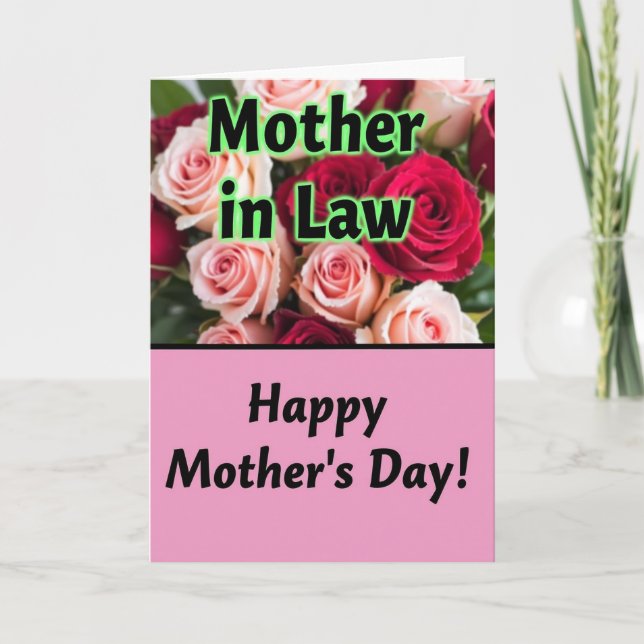 Rose Tinted Mother In Law Card (Front)