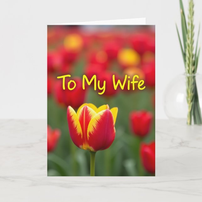 Rose To My Wife Greeting Card (Front)