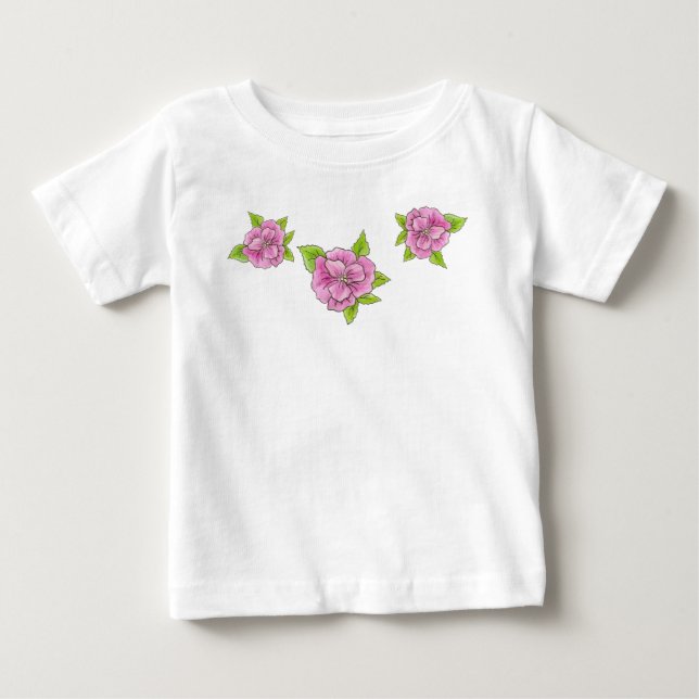 Rose Toddler Ruffle Dress Baby T-Shirt (Front)