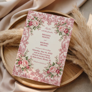 Rose Toile Meets Chateau Charm Invitation