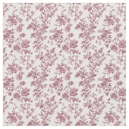 Rose Toile with Peonies and Wildflowers Fabric