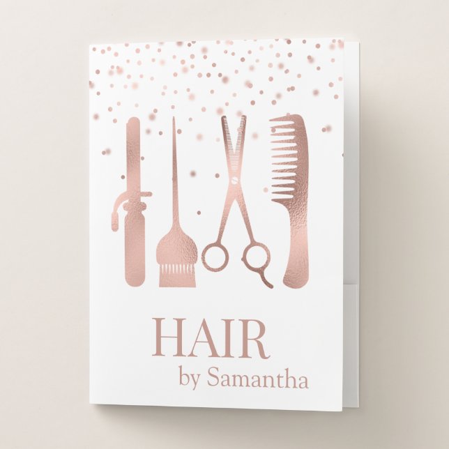 Rose Told Hair Stylist Salon Personalized Pocket Folder (Front)