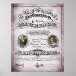 Rose Tone Vintage Marriage Certificate Poster at Zazzle