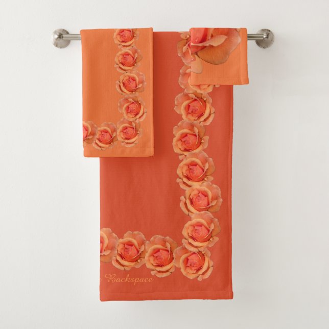 Rose Towel Sets Personalized Orange Rose Towels (Insitu)