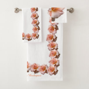 Rose Towel Sets Personalized Peach Rose Towels