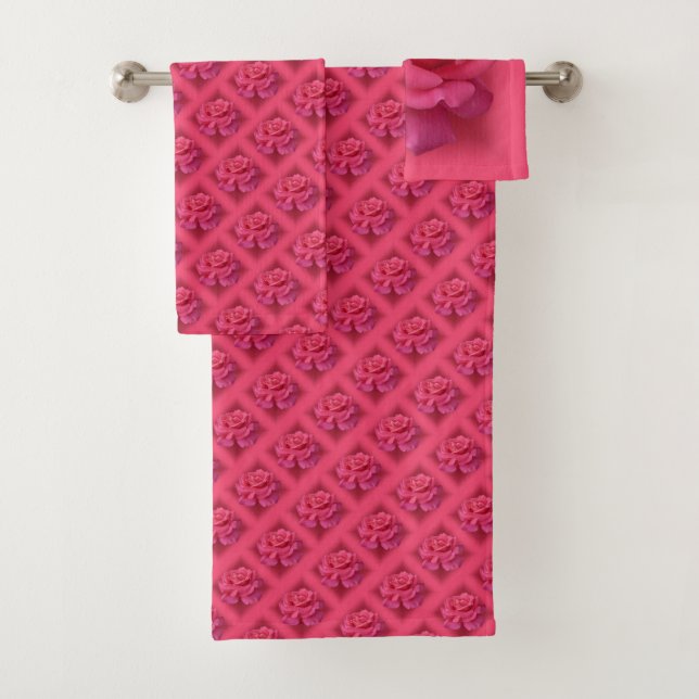 Rose Towel Sets Personalized Pink Rose Towels (Insitu)