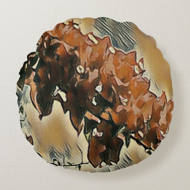 Rose Tree Art  Round Pillow (Front)