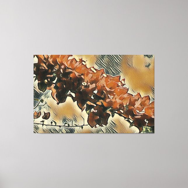 Rose Tree Art - Tan Trimming Canvas Print (Front)